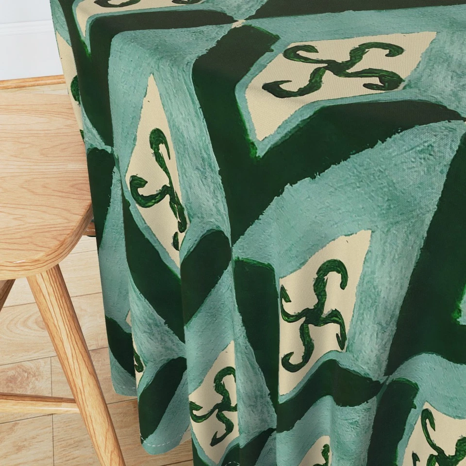 Girandola Emerald Gradient Hues Printed Round Table Cover, Round Table Cloth - Image 4 of 4