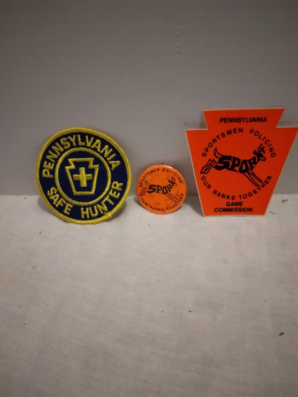 LOT /3 PENNSYLVANIA GAME COMMISSION PA SAFE HUNTER DEER HUNTING PATCH PIN DECAL