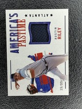 2022 Panini Chronicles #APS-AR Austin Riley America's Pastime Swatches Blue #/99