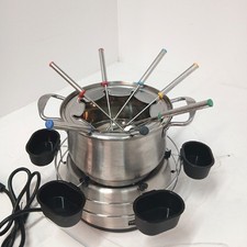 Fondue Set elektrisch Käse frittieren Schokolade Fonduegabeln 8  - Unvollständig