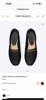 Tory Burch Open Weave Espadrille Satin