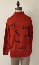 NWT Sundance Catalog Red Rust Mock Neck   Cozy Hour Sweater  Size M