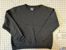Hanes Women's Black Long Sleeve Sweatshirt Crew Neck Size L