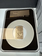 2024 Dragon 1oz .9999 Silver Rectangular $1 Dollar Bar COIN NGC MS 70 FR D Label