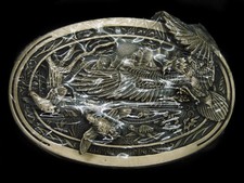 TH05134 NOS VINTAGE 1980s BALD EAGLE COMMEMORATIVE SOLID BRASS BELT BUCKLE