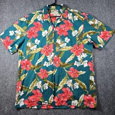 Vintage 1990s Paradise Found LL Bean Hawaiian Shirt Mens XL Short Sleeve