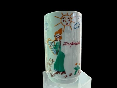 German GDR Wallendorf 1764 Porcelin Vintage Cartoon Mug 