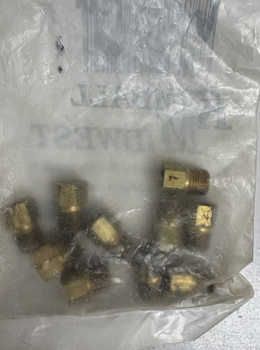 NOS Kimball Midwest Brass Inverted Flare Fittings 3/16” x 1/8” 202X3 Qty 10
