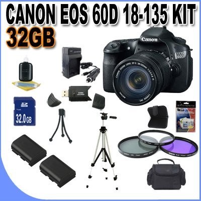 Canon EOS 60D 18 MP CMOS Digital SLR Camera +3.0-Inch LCD and 18-135mm f/3.5-5.6