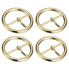 4Pcs 1.46" Single Prong Belt Buckle Round Center Bar Buckles for Belt, Gold