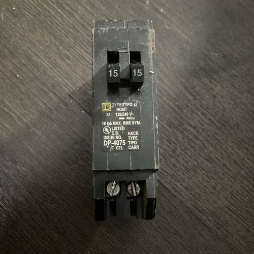 HOMT Square D TYPE 62 15 amp Twin 15/15 1 Pole Tandem Circuit Breaker - Bild 1 von 7