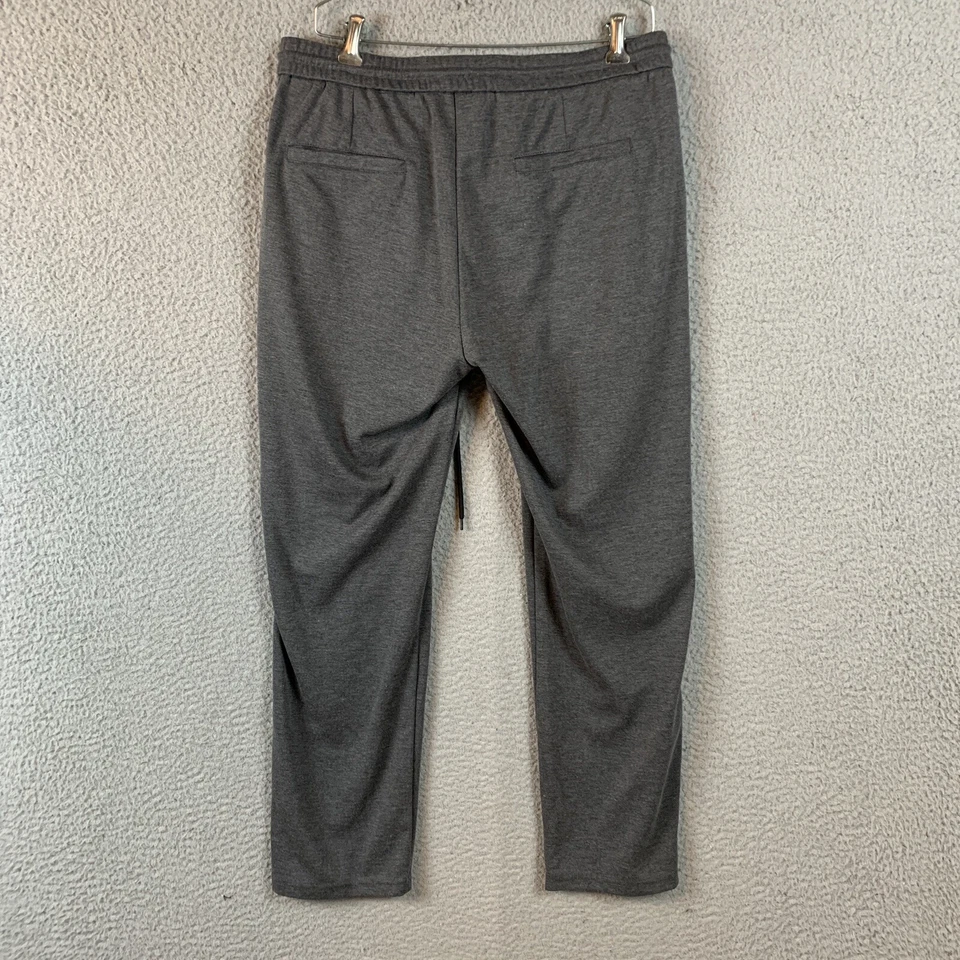 Pantalones PJ Paul Jones Para Hombre Grandes Jogger Gris Plisado Elastizados Foto 2 de 4