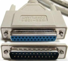 3ft short IEEE1284 DB25 Male-Female EXTENSION Parallel Bi-Directional Cable/Cord