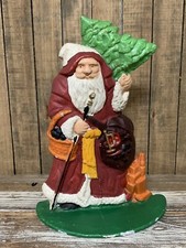 Vintage Cast Iron SANTA CLAUS Christmas Doorstop 9.25  