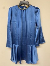 Michael Kors Women's Blueberry Chain Crew Neck Bell Sleeve Dress Size XXS NWT