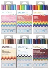 Copic Ciao 6 Pen Set - Choose from : Primary : Brights : Skin Pastels Hair Jewel