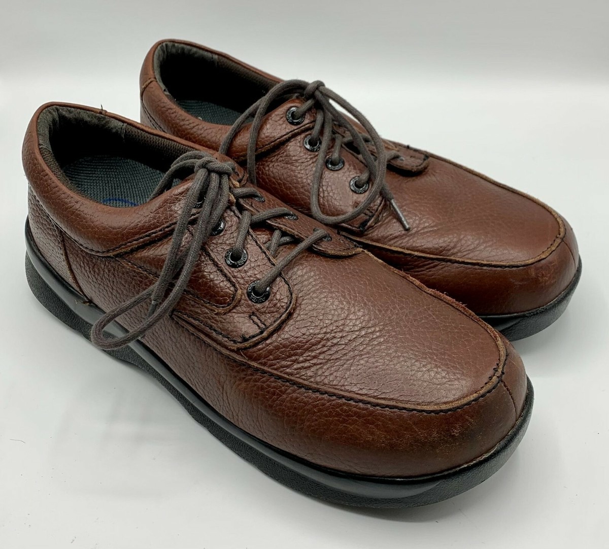 SAS Mens Brown Pebbled Leather Slip On Loafers Moc Toe Walking Shoes Size 8.5 M SAS Shoes 8.5 S Womens Slip on Moc Toe Loafer Tri-Pad  main image 3