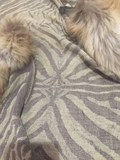 ROBERTO CAVALLI 100 AUTHENTIC FOX LEOPARD BEIGE WOOL SCARF BEAUTIFUL