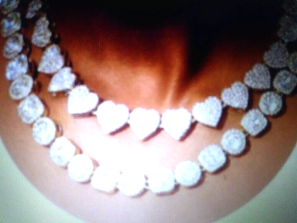 14K Y GOLD CLAD LAB CREATED TENNIS DIAMOND NECKLACE 16-20IN  + BONUS BUY 1 GET 1