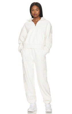 ALO Micro Sherpa High-Waist Solstice Sweatpant - W51065R - Ivory