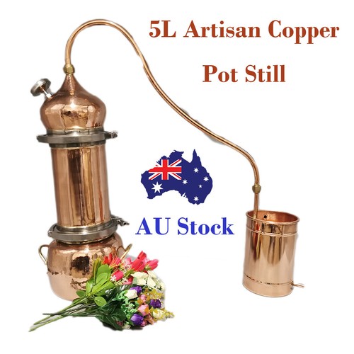 Artisan Style 5L Copper Pot Still For Making Essencial Oil Moonshine Gin Whisky
