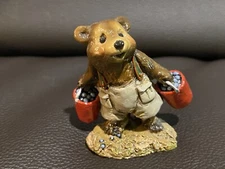 Wee Forest Folk BB-04 Good Pickins Taupe pants/2 red pails of blueberries AP