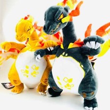 2 NEW Pok mon 15in Gigantimax Charizard Shiny Black Fire Dragon Toy Plush NWT