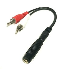 4 inch 3.5mm Female Jack to 2 RCA Male Plug Audio Adapter Y Splitter Cable 4"