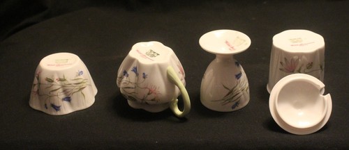 SHELLEY WILD ANEMONE 4 PIECES - SUGAR, CREAMER, EGG CUP & JAM JAR - Picture 3 of 4