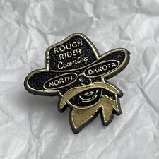 North Dakota Rough Rider Country City State Plastic Lapel Hat Pin