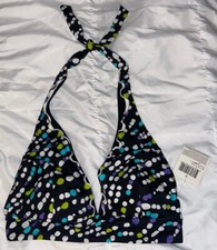 NWT Profile by Gottex Ruffled Polka Dot Swimsuit Bikini Top 8 C17