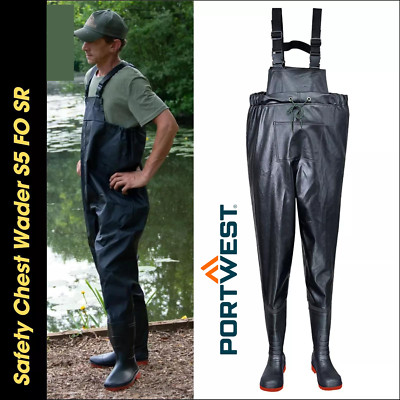 Portwest Nylon Safety Chest Waders 100% Waterproof FLY Coarse Fishing Muck Wader