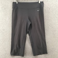 Nike Yoga Pants Womens Medium Gray Dri Fit Mid Rise Stretchable Pull On Casual