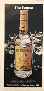 1974 Fleischmanns Dry Gin VTG 1970s 70s PRINT AD Source Worlds Driest Since 1870