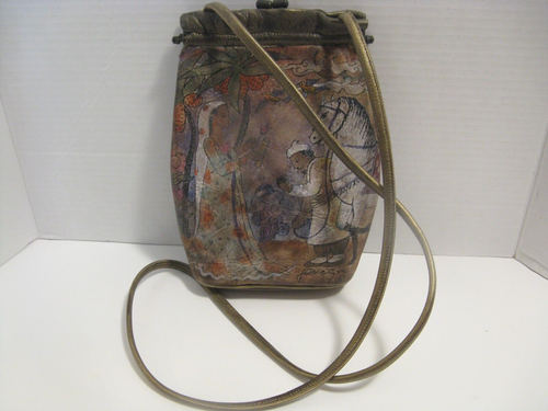 Jane Yoo Hand Painted Leather Buck Crossbody Bag - Picture 3 of 6