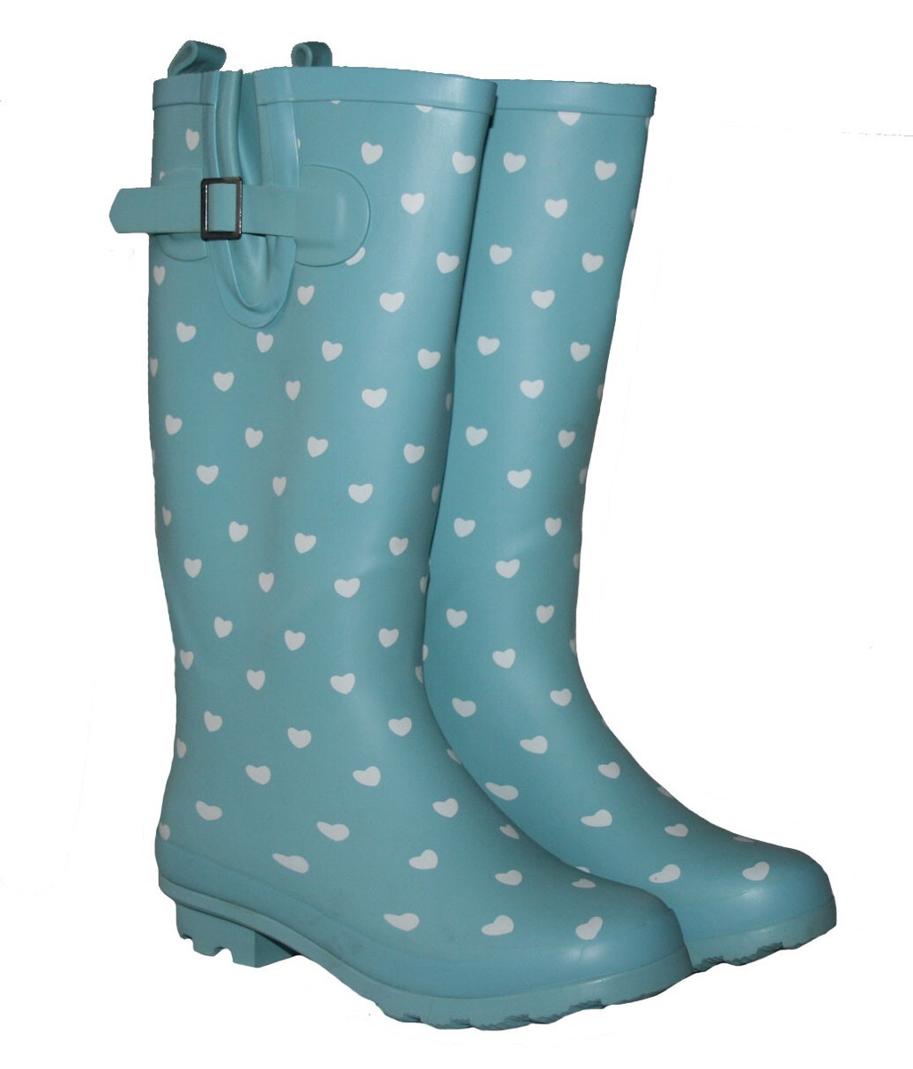 Women's Ladies Dog Heart Print Welly, Wellies, Wellington Boots Sizes UK  x