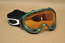 Vintage Oakley A Frame MX Ski Snowboard Goggles Green Frame Orange Lens *READ