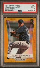 2012 Panini Prizm #62 Yovani Gallardo Gold Prizms /10 PSA 9