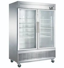New 2 Glass Door Merchandiser Freezer Display Stainless Dukers D55F-GS2 #7676