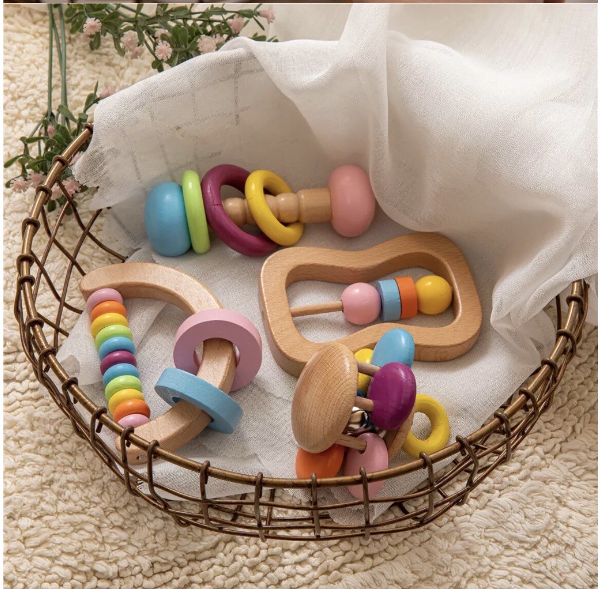 4 Pcs Organic Wooden Toys For Baby eBay