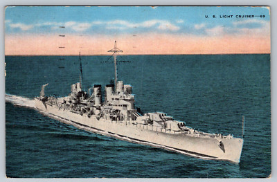 c1940s US Navy Light Cruiser Postcard Silverton Oregon Linen Postcard