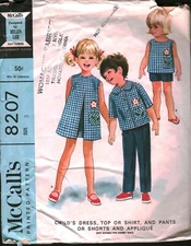 8207 Vintage McCalls SEWING Pattern Girls 1960s Dress Attached Petticoat OOP Sew