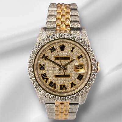Rolex Datejust 36mm 18k Gelbgold/Stahl 16ct Vereist Aus Römische Ref: 116233