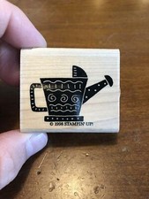 Rubber Stamp 1998 STAMPIN UP WATERING CAN WITH DESIGNS Spring Summer Flowers