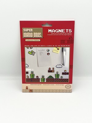 Nintendo Super Mario Bros Sammlermagnet 80er Set magnetisch Level bauen NEU