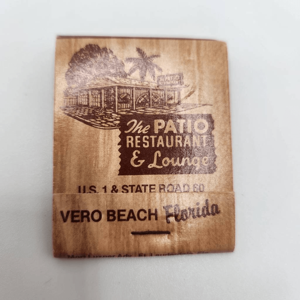 Vintage Matchbook The Patio Restaurant Vero Beach Florida Addison