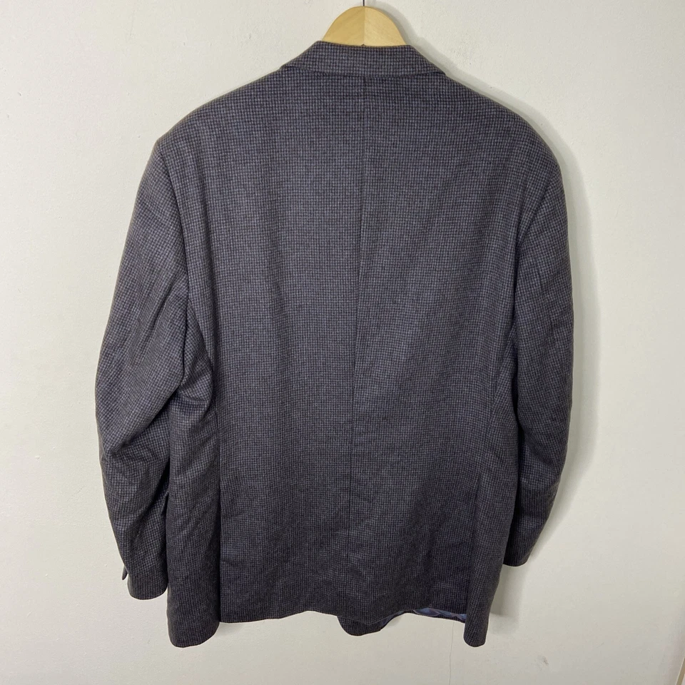 Blazer Coppley Gris Azul 100% Cachemira 46 Alto Largo Rejilla Cuadros Abrigo Deportivo Chaqueta Foto 2 de 4