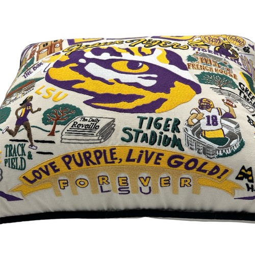 Catstudio Embroidered Louisiana State University LSU Pillow Collegiate PB Insert - Picture 4 of 15