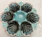Beautifull French Fives Lille Majolica oysters Plate 6 shells