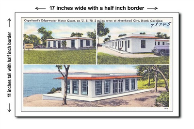 #ad North Carolina 1940s Copeland#x27;s Edgewater Motor Court on U.S 11x17 Poster $19.95